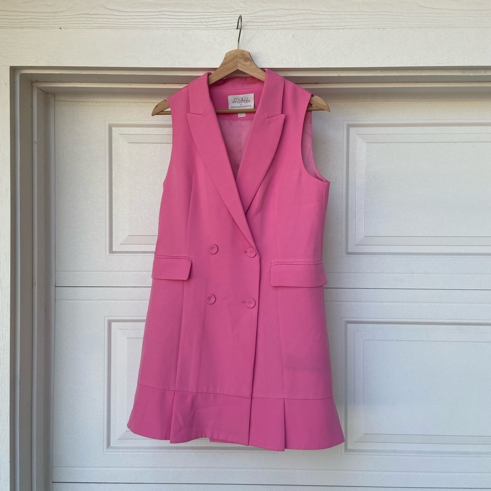 Anthropologie Pink Blazer Dress